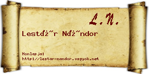 Lestár Nándor névjegykártya