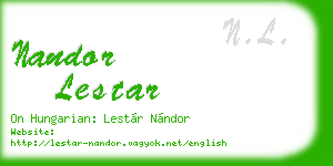 nandor lestar business card